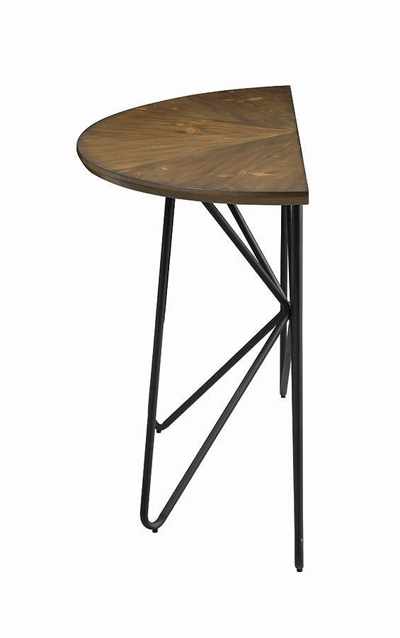 Churchill Sofa Table in Dark Brown side view - dark brown sofa table by Coaster - Whats New Furniture Portland OR