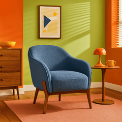 The Cia Chair in Blue room setting - accent chair private label - Whats New Furniture Portland OR