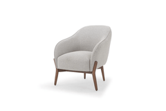 The Cia Chair in Light Grey secondary fabric colorway front view - accent chair private label - Whats New Furniture Portland OR