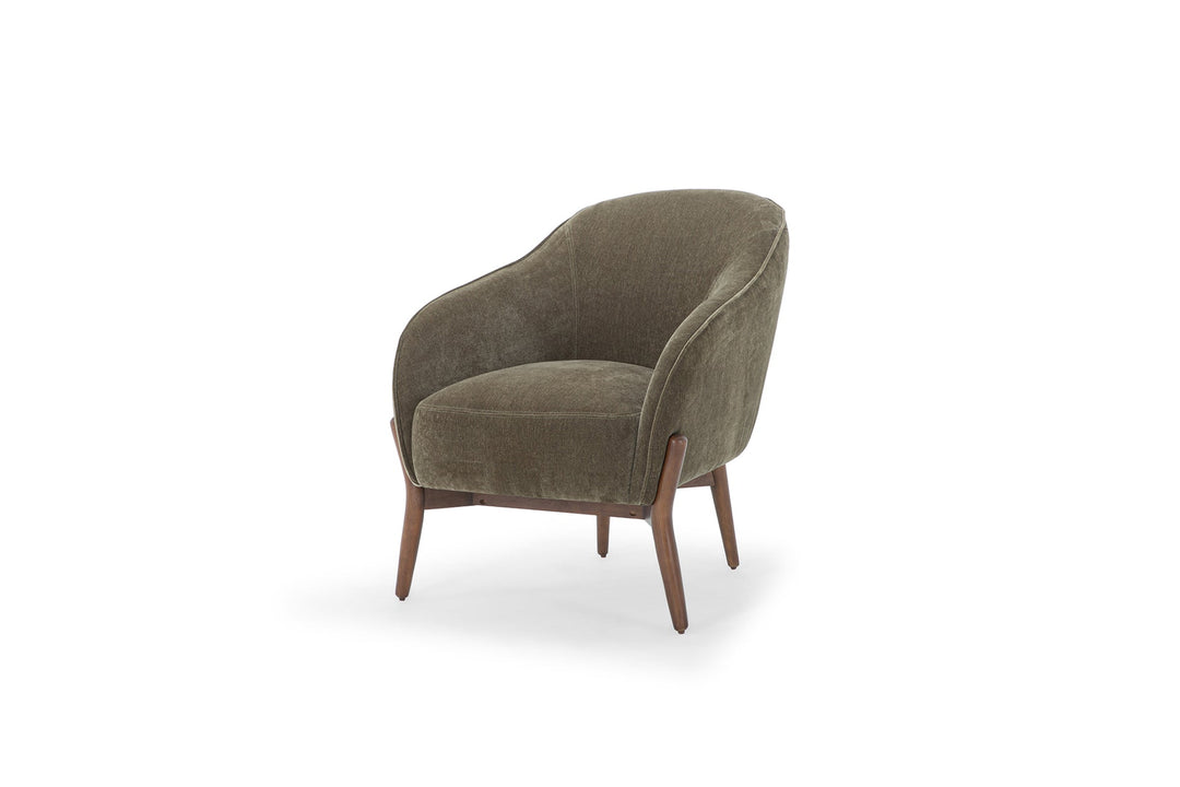 The Cia Chair in Olive variant front view - accent chair private label - Whats New Furniture Portland OR