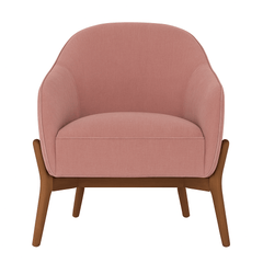 The Cia Chair in Pink fabric colorway front view - accent chair private label - Whats New Furniture Portland OR