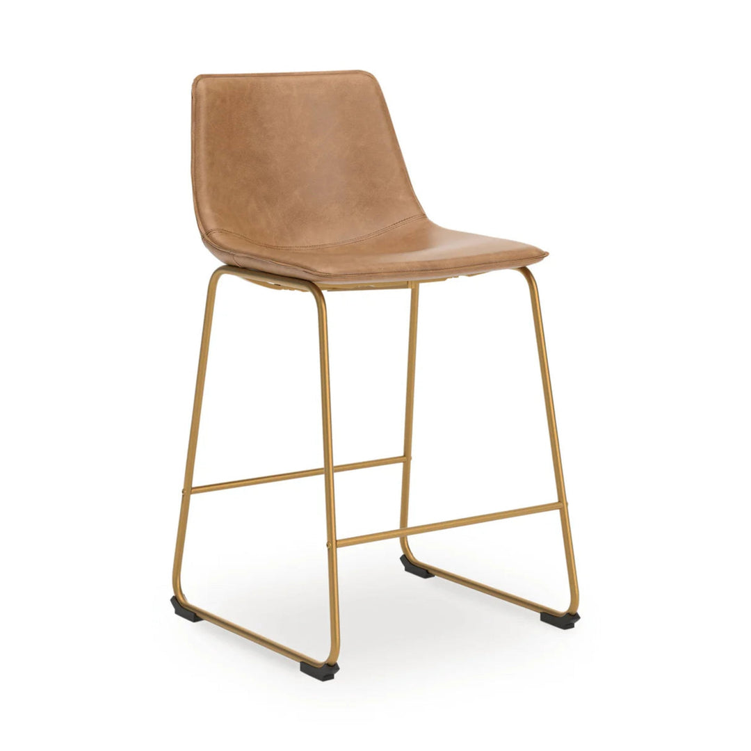 Ciabori Barstool in Brown Gold alternate angle - brown gold barstool by Ashley - Whats New Furniture Portland OR