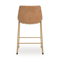 Ciabori Barstool in Brown Gold alternate back view - brown gold barstool by Ashley - Whats New Furniture Portland OR
