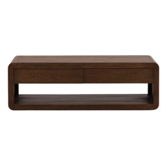 Clarice Coffee Table - Dark Brown Oak Veneer in Dark Brown - front studio view - Coffee Table by Dovetail - Whats New Furniture Portland OR