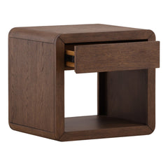 Clarice Side Table - Dark Brown Oak Veneer in Dark Brown - detail 1 studio view - Side Table by Dovetail - Whats New Furniture Portland OR