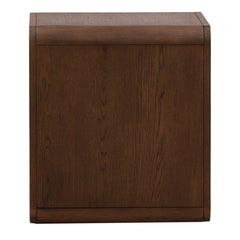 Clarice Side Table - Dark Brown Oak Veneer in Dark Brown - side profile studio view - Side Table by Dovetail - Whats New Furniture Portland OR