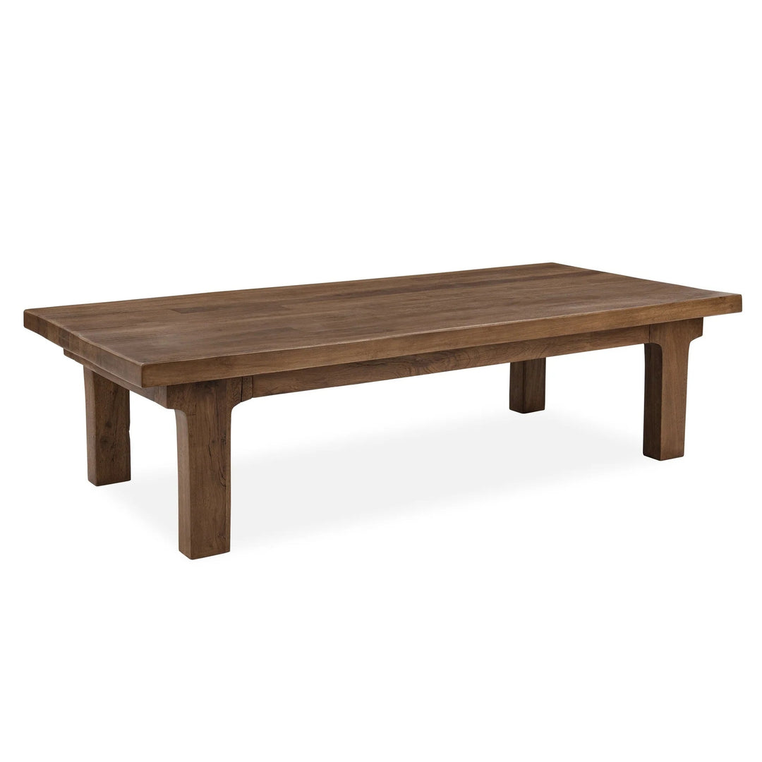 Carmel Reclaimed Wood Coffee table in Earthy Terra side angle - reclaimed wood coffee - Whats New Furniture Portland OR
