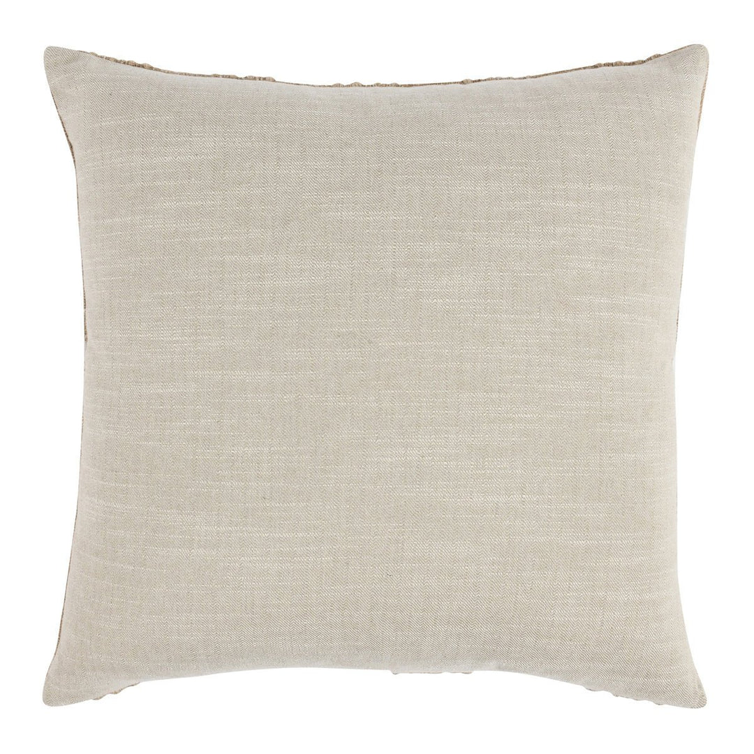 Gratitude Natural Stripe Throw Pillow reverse or fabric detail by Classic Home - Whats New Furniture Portland OR