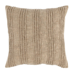 Gratitude Natural Stripe Throw Pillow front view by Classic Home - Whats New Furniture Portland OR