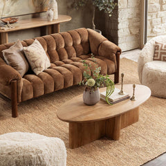 Montengo Oval Coffee Table - Natural Maple in Natural Maple close-up - oval coffee table - Whats New Furniture Portland OR