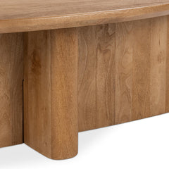 Montengo Oval Coffee Table - Natural Maple in Natural Maple top view - oval coffee table - Whats New Furniture Portland OR
