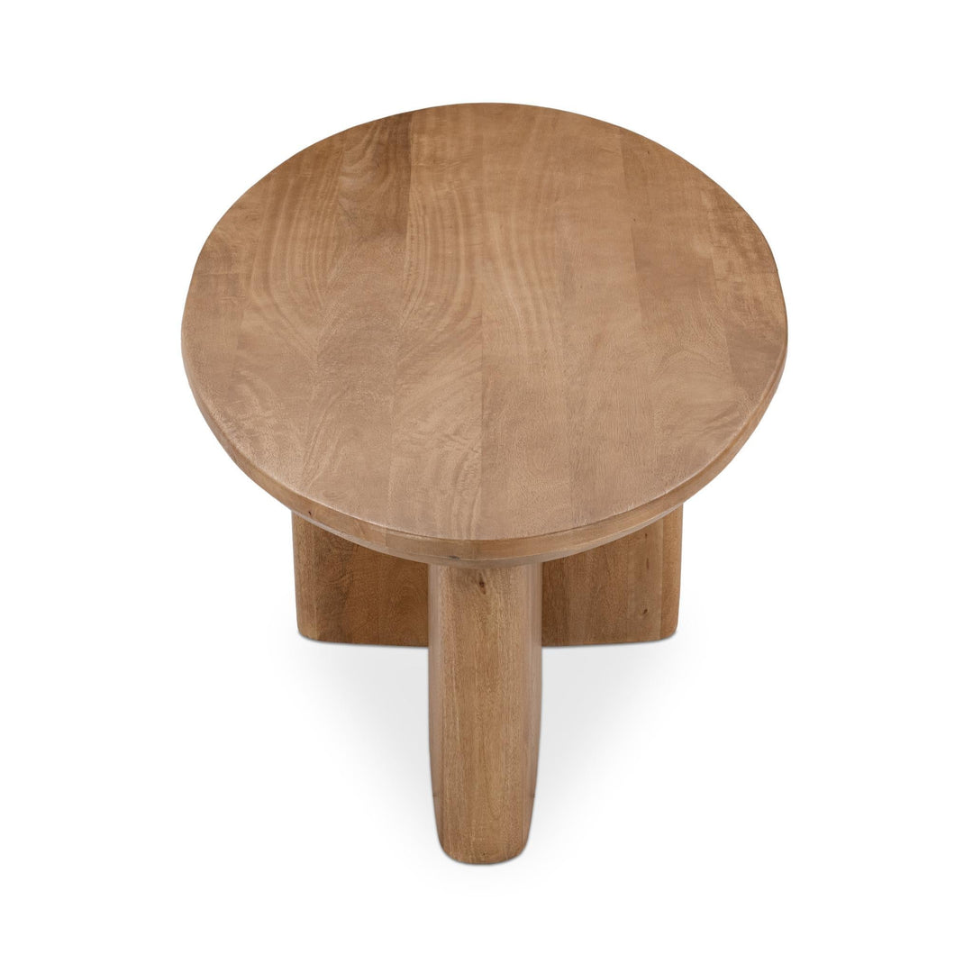 Montengo Oval Coffee Table - Natural Maple in Natural Maple back view - oval coffee table - Whats New Furniture Portland OR