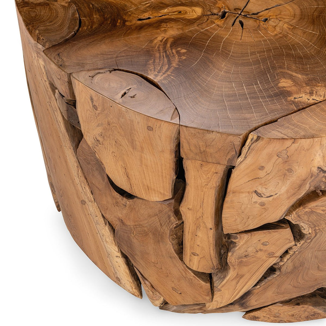 Rhea Round Coffee Table - Natural detail view 2 - Whats New Furniture Portland OR