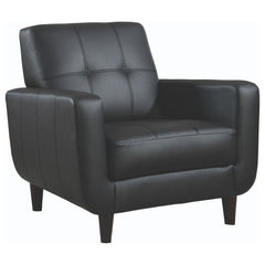 Aaron Upholstered Track Arm Tufted Accent Chair Black - What&