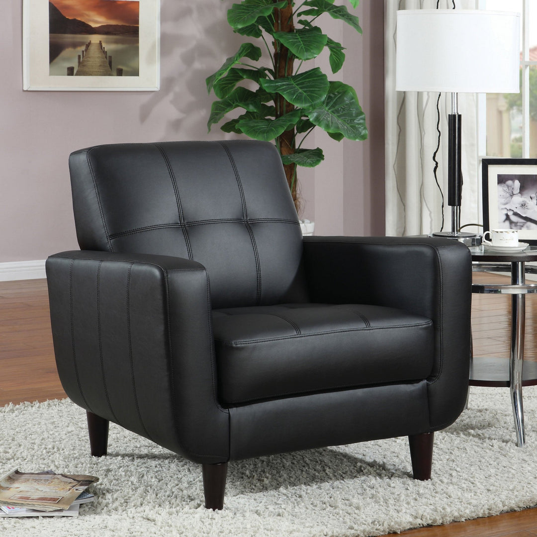 Aaron Upholstered Track Arm Tufted Accent Chair Black - What&