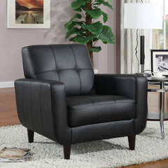 Aaron Upholstered Track Arm Tufted Accent Chair Black - What&