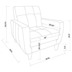 Aaron Upholstered Track Arm Tufted Accent Chair Black - What&
