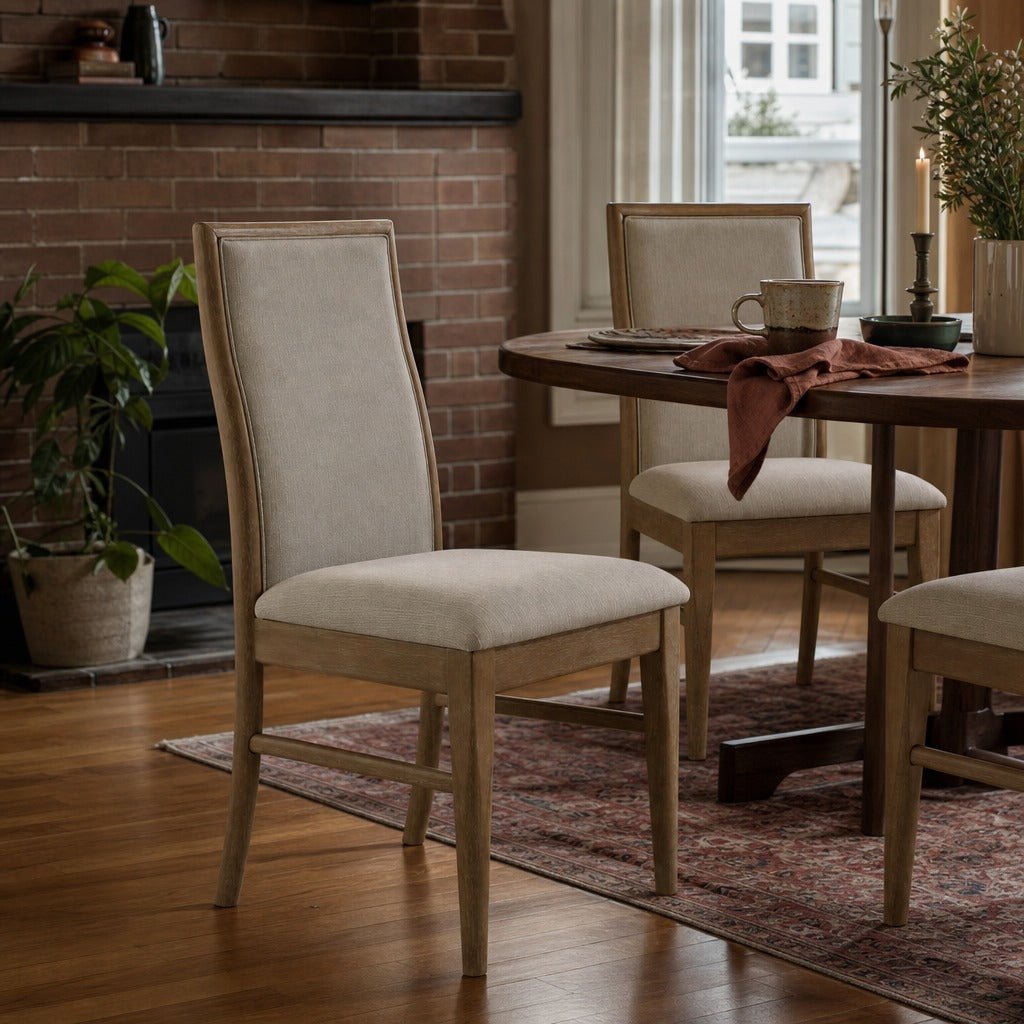 Adina Upholstered Dining Side Chair Barley Set Of 2 styled in Portland AlbertArts foursquare living room - What&