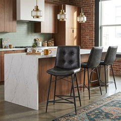Aiken Upholstered Tufted Counter Stool - Lifestyle - What&