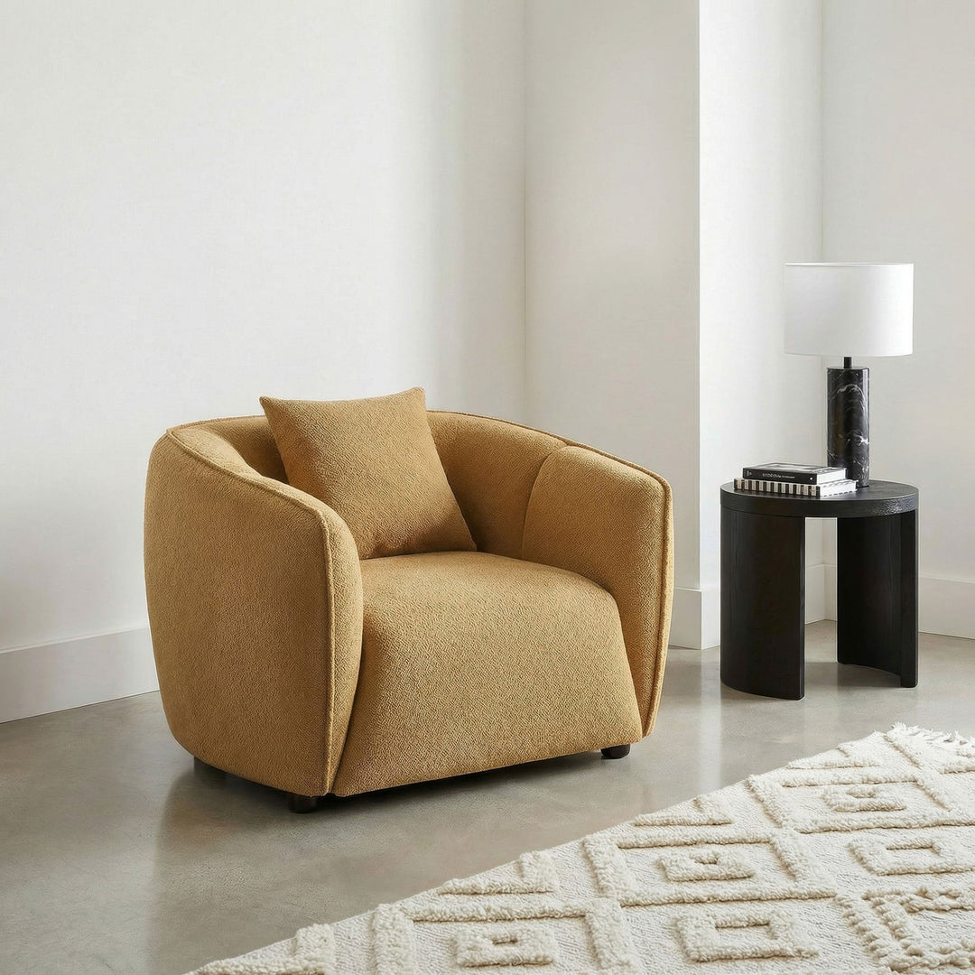 Aleisha Fabric Upholstered Accent Chair Mustard Yellow - What&