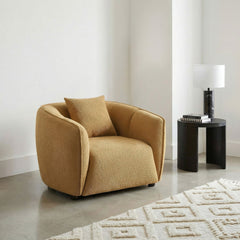 Aleisha Fabric Upholstered Accent Chair Mustard Yellow - What&