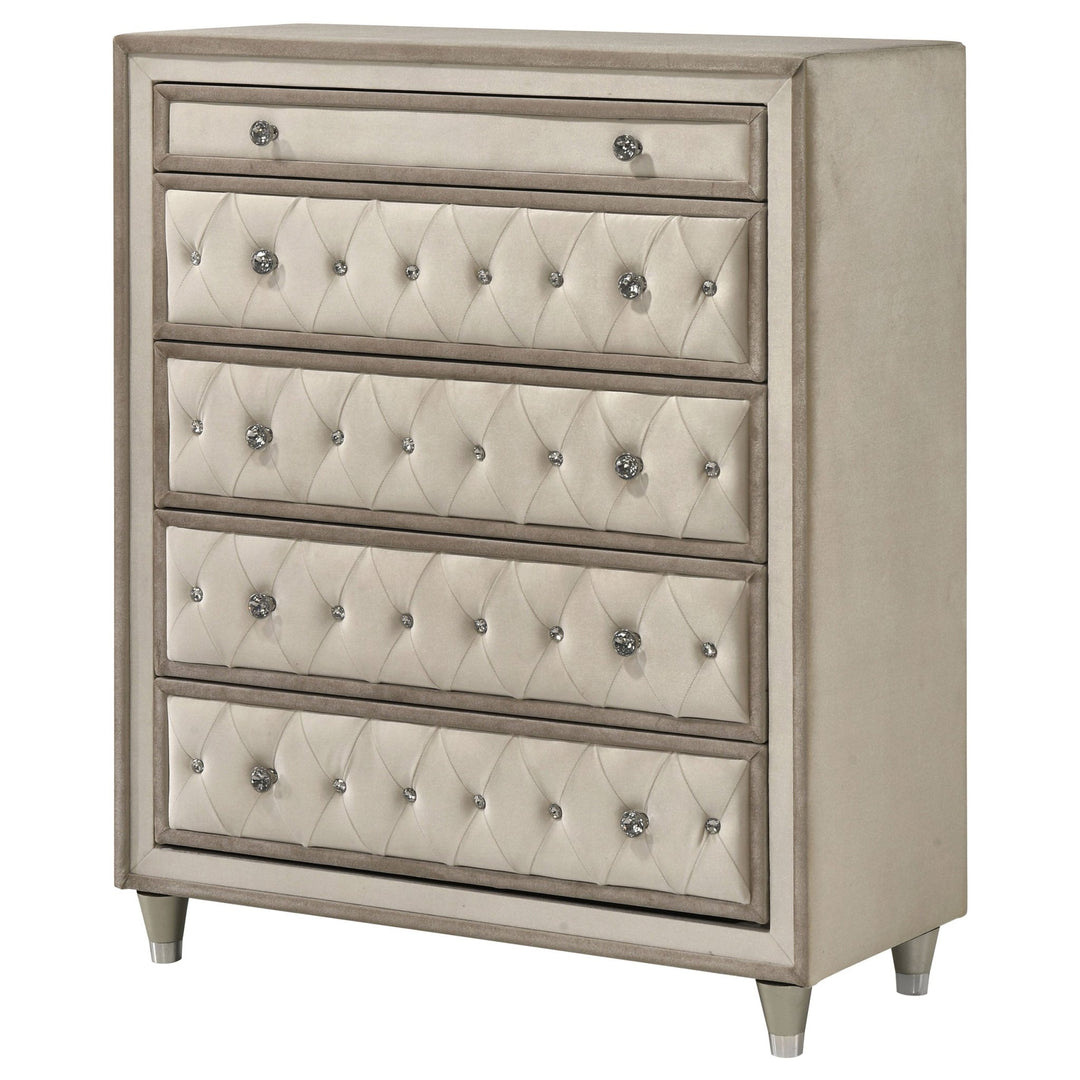 Antonella 5-drawer Bedroom Chest Ivory and Camel - What&