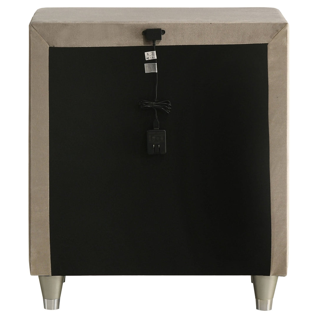Antonella Upholstered 3-drawer Nightstand Ivory and Camel - What&