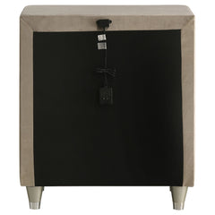 Antonella Upholstered 3-drawer Nightstand Ivory and Camel - What&