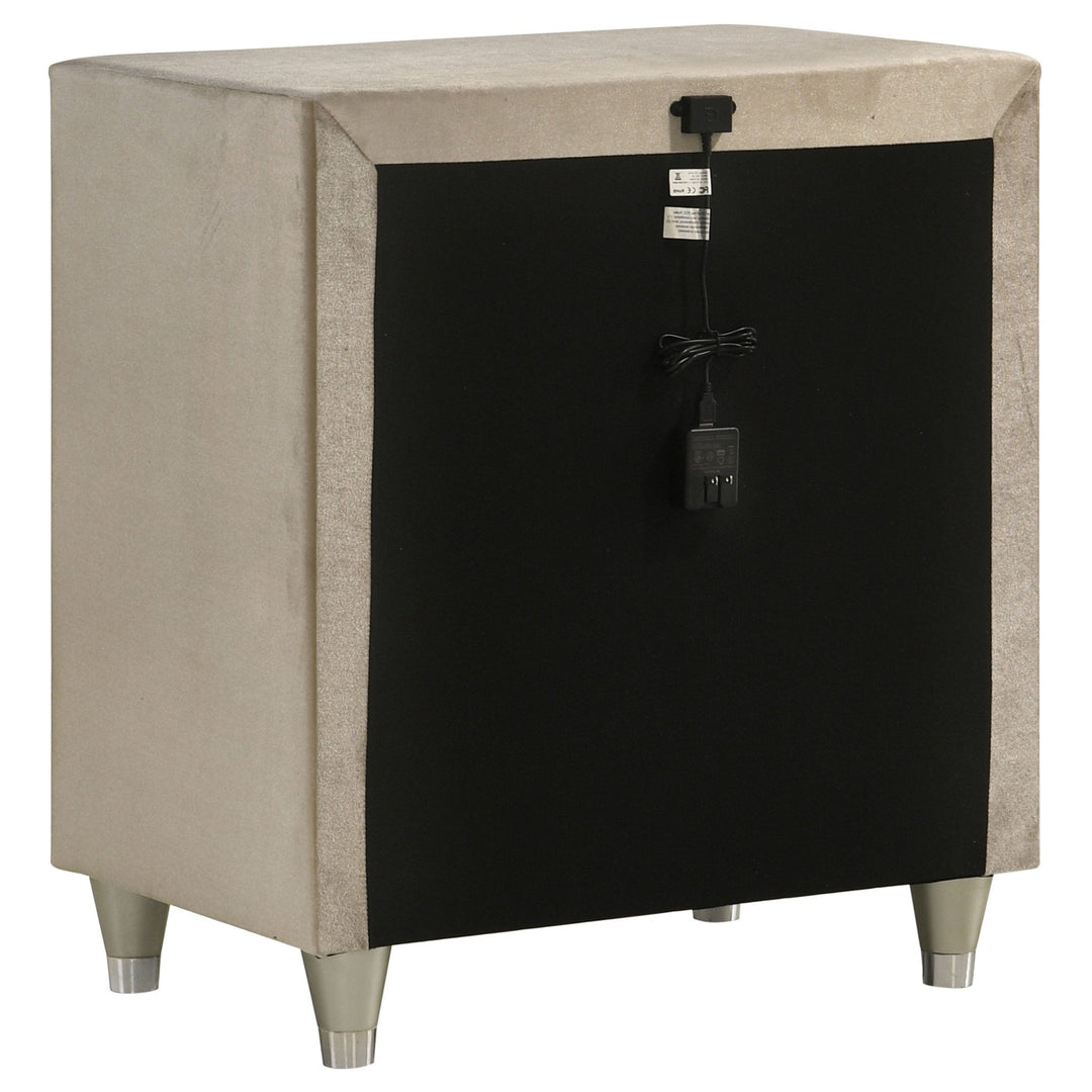 Antonella Upholstered 3-drawer Nightstand Ivory and Camel - What&