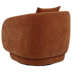 Arnaud Chenille Upholstered Swivel Accent Chair Burnt Orange - What&