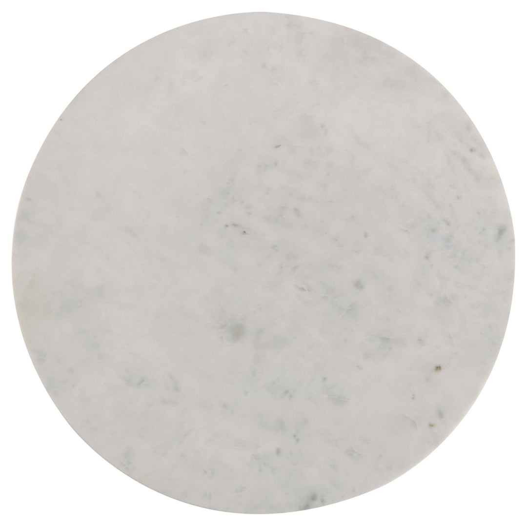 Astoria Round Genuine Marble Side End Table White - What&
