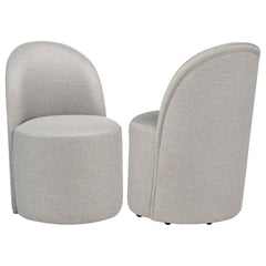 Aubrey Upholstered Barrel Dining Side Chair Beige (Set of 2) - What&