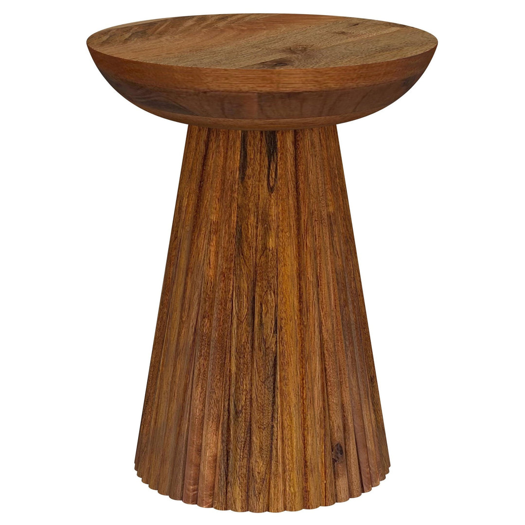 Aureo Round Solid Wood Accent Side Table Wild Honey - What's New Furniture Portland