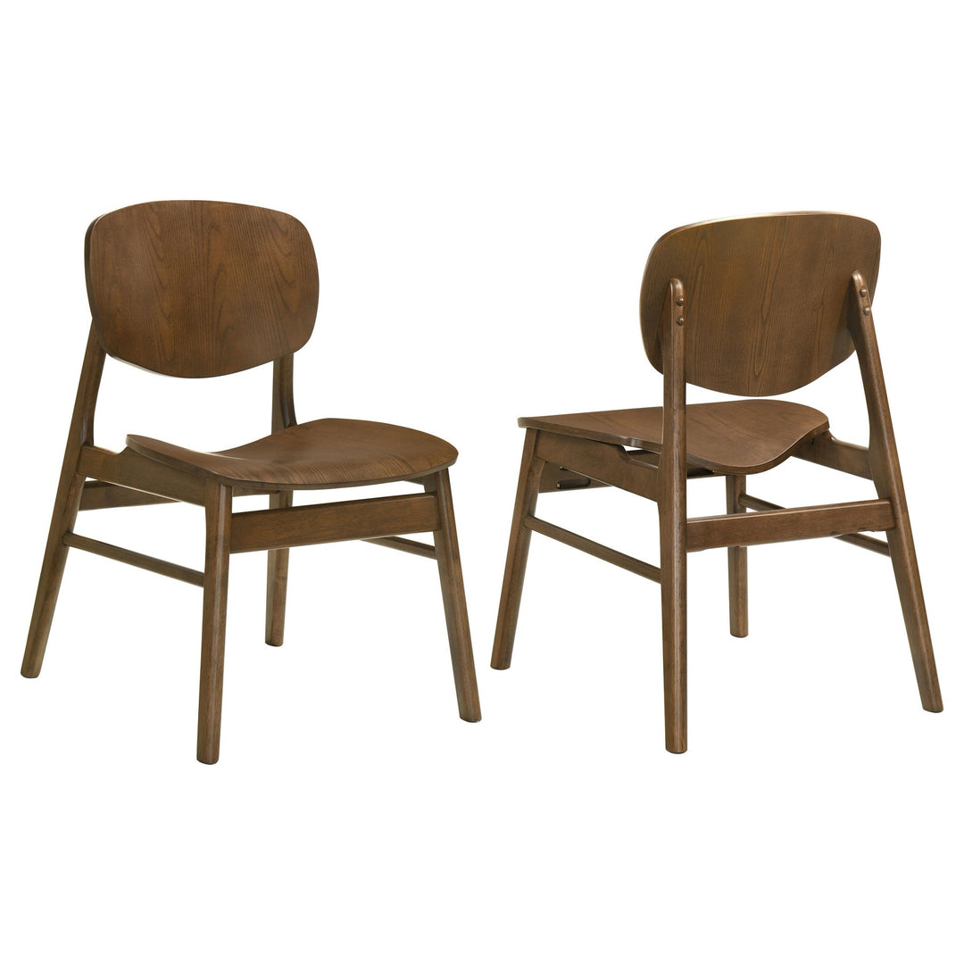 Benford Dining Side Chair Wood Seat Dark Brown (Set of 2) - What's New Furniture Portland