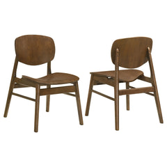 Benford Dining Side Chair Wood Seat Dark Brown (Set of 2) - What&