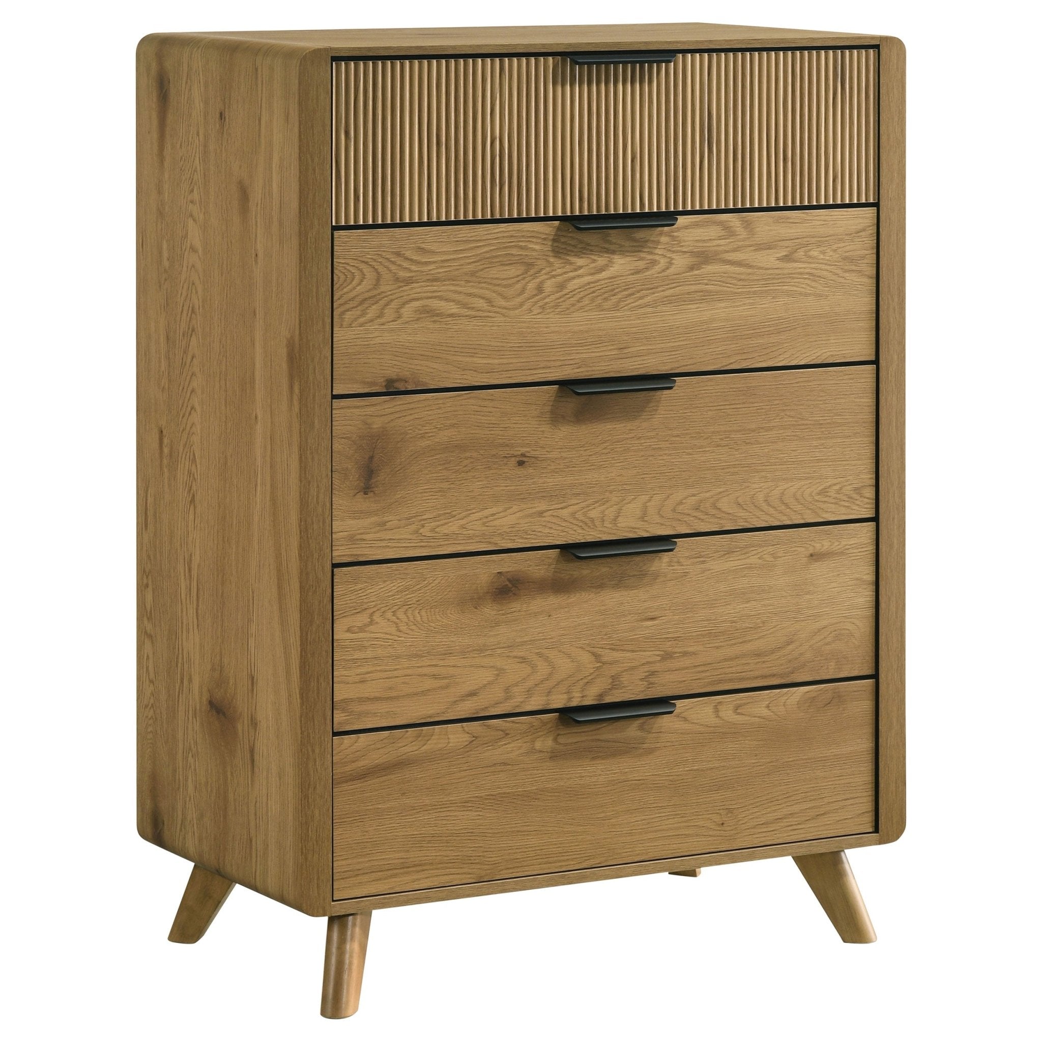 Bennett 5-drawer Bedroom Chest of Drawers Light Oak - What's New Furniture Portland