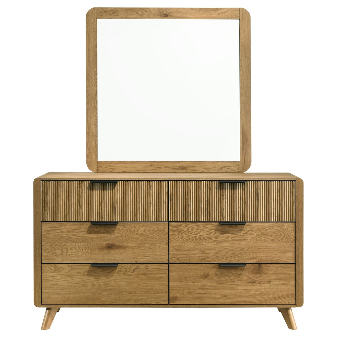 Bennett 6-drawer Bedroom Dresser and Mirror Set Light Oak - What&