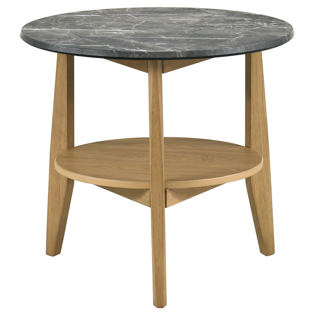 Bradley 2-Piece Round SmartTop Coffee Table Set Grey and Natural - What&