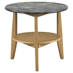 Bradley 2-Piece Round SmartTop Coffee Table Set Grey and Natural - What&