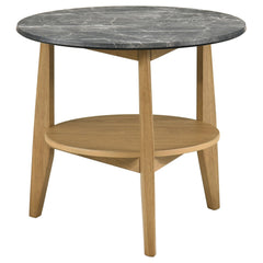Bradley 2-Piece Round SmartTop Coffee Table Set Grey and Natural - What&