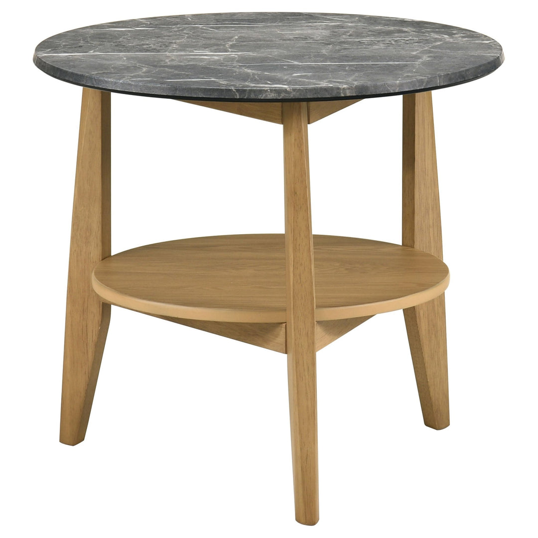 Bradley 3-Piece Round SmartTop Coffee Table Set Grey and Natural - What&