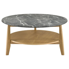 Bradley Round SmartTop Cocktail Coffee Table Grey and Natural - What&