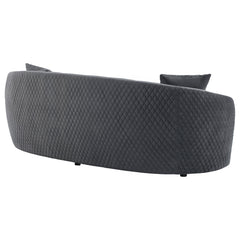 Brookside Velvet Upholstered Curved Sofa Dark Grey - What&
