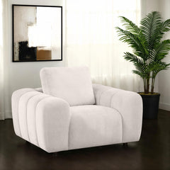 Burnett Chenille Upholstered Accent Chair Ivory - What&