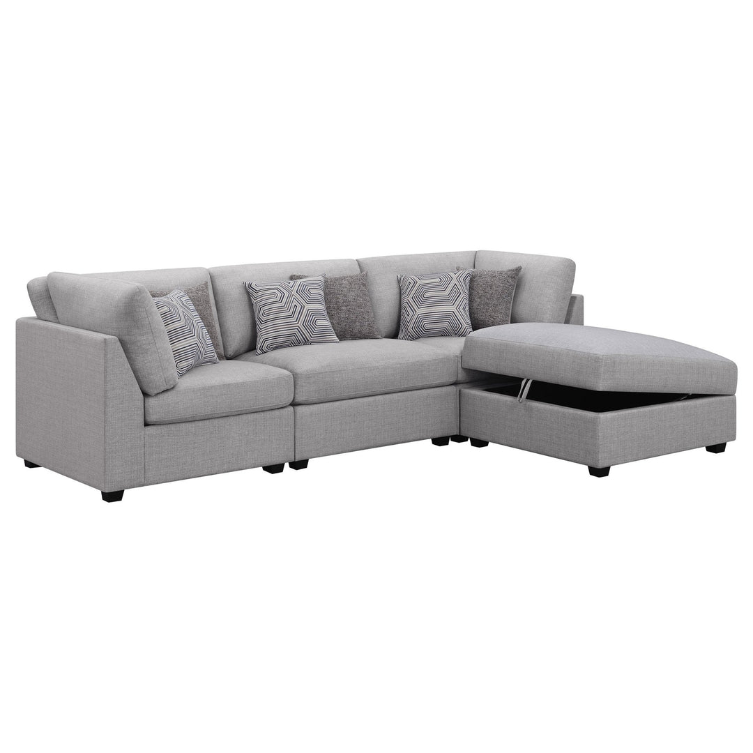 Cambria 4-piece Upholstered Modular Sectional Sofa Grey - What&