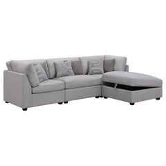 Cambria 4-piece Upholstered Modular Sectional Sofa Grey - What&