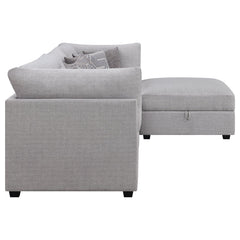 Cambria 4-piece Upholstered Modular Sectional Sofa Grey - What&