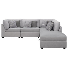 Cambria 5-piece Upholstered Modular Sectional Sofa Grey - What&