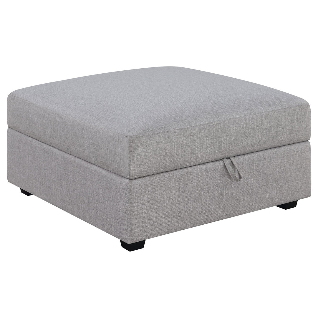 Cambria Square Upholstered Storage Ottoman Grey - What's New Furniture Portland
