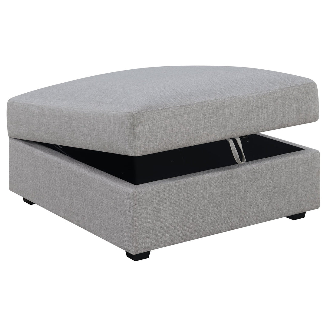 Cambria Square Upholstered Storage Ottoman Grey - What&